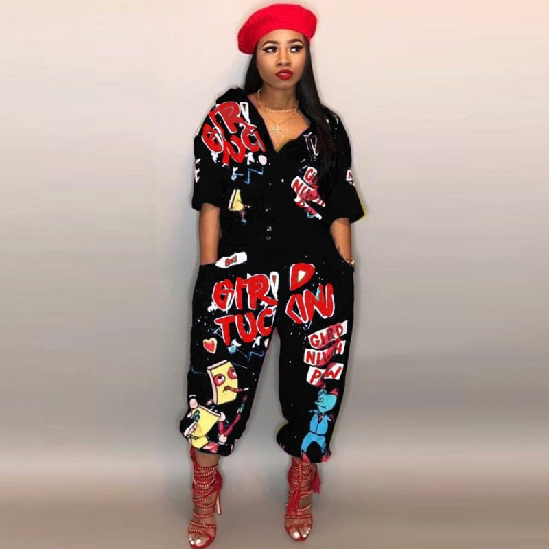 She's Radical Hip Hop Style Women Jumpsuit