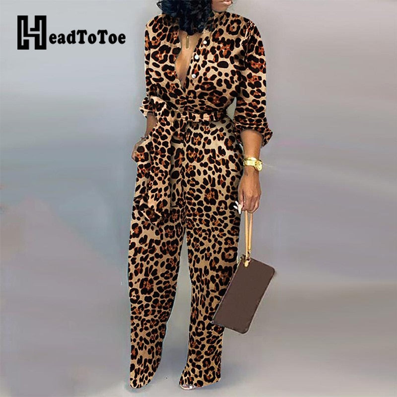 She's Powerful Tied Waist Long Sleeve Jumpsuit